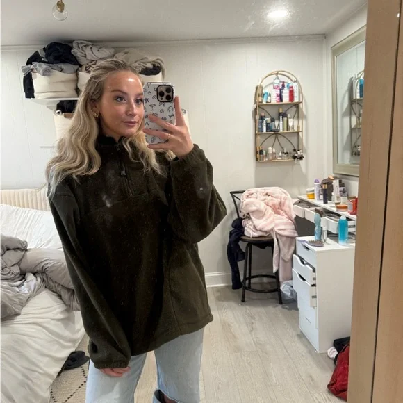 navy green fleece L - Picture 10 of 14